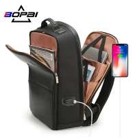 BOPAI USB Charge Backpack Men Leather Travelling Fashion Cool School Backpack Bags Boys Anti Theft laptop backpack 2020